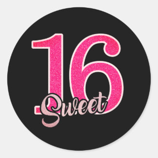 Sticker Rond Sweet 16 autocollant/sceau classique rond