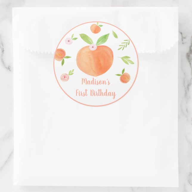 Sticker Rond Sweet As A Peach Anniversaire (Sac)