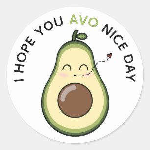 Sticker Rond Sweet Avocado Kiss