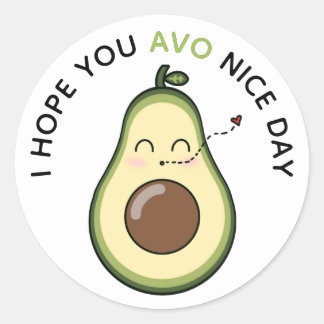 Sticker Rond Sweet Avocado Kiss