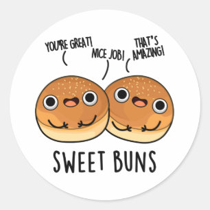 Sticker Rond Sweet Buns Funny Baking Pun