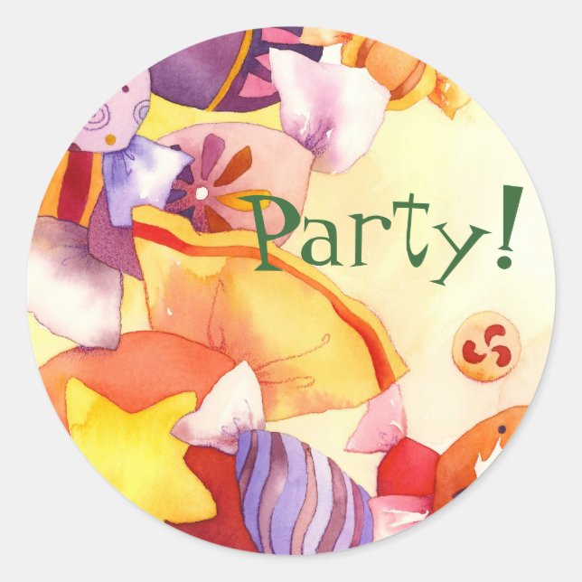 Sticker Rond Sweet Candies : Invitation à une fête (Devant)