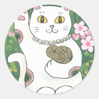 Sticker Rond Sweet Cherry Blossom Neko