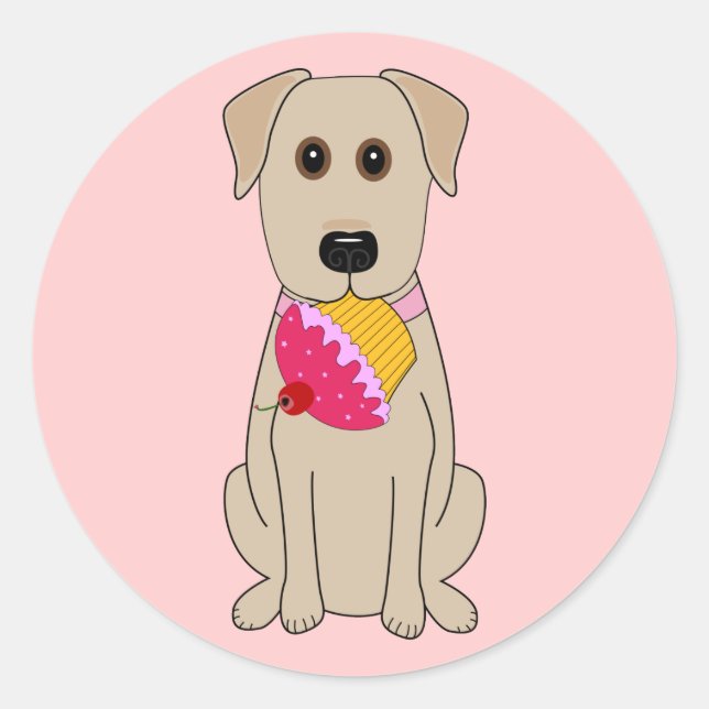 Sticker Rond Sweet Chien rose (Devant)