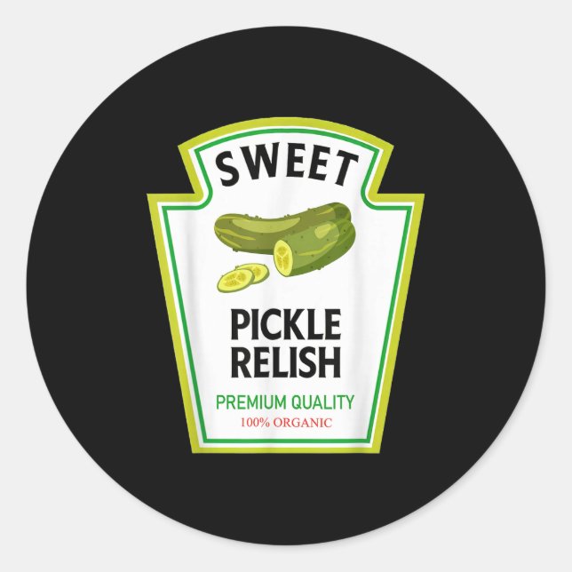 Sticker Rond Sweet Ckle Relish Funny Condiment Costume Party Ma (Devant)
