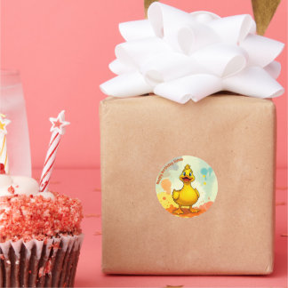 Sticker Rond Sweet Duck Birthday
