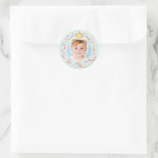Sticker Rond Sweet Fairy Princess Girl Birthday Party Photo