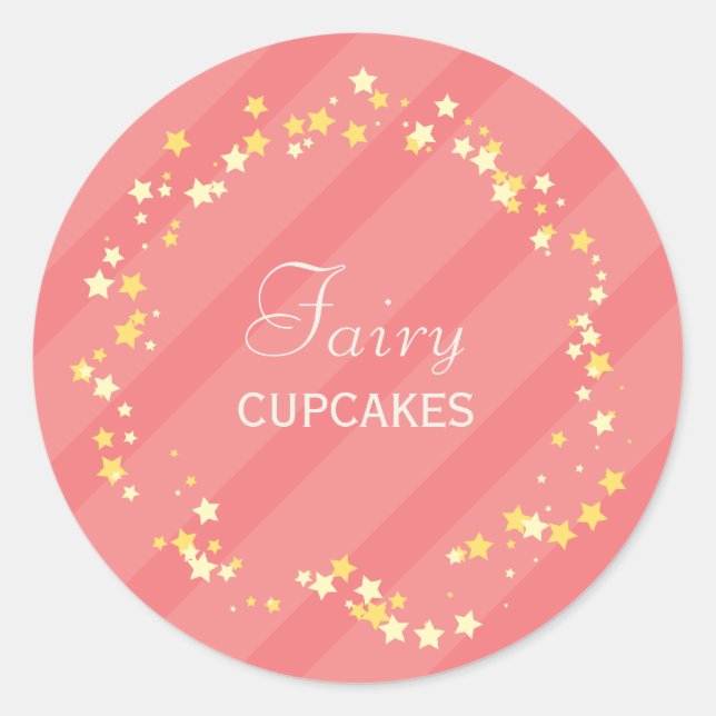 Sticker Rond Sweet Fairy Princesse & Magic Stars Anniversaire (Devant)