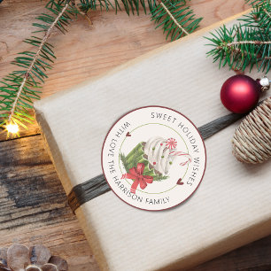 Sticker Rond Sweet Holiday Cupcake Personnalisé