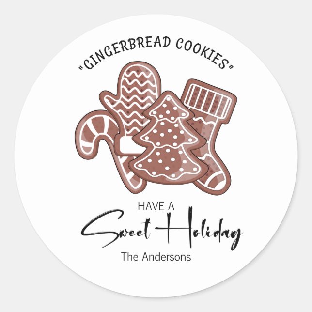 Sticker Rond Sweet Holiday Gingerbread Holiday (Devant)
