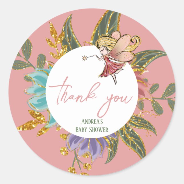 Sticker Rond Sweet Little Fairy Wonderland Magique Woodland (Devant)