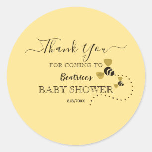 Sticker Rond Sweet Little Honey Bee Baby shower Favoriser Merci