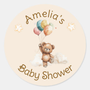 Sticker Rond Sweet Little One sur le chemin Baby shower neutre