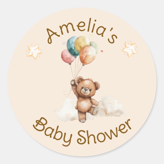 Sticker Rond Sweet Little One sur le chemin Baby shower neutre (Devant)