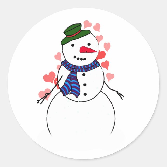 Sticker Rond Sweet Little Snowman (Devant)