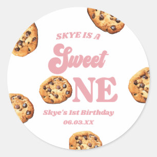 Sticker Rond Sweet One Cookies et Lait 1er anniversaire fête