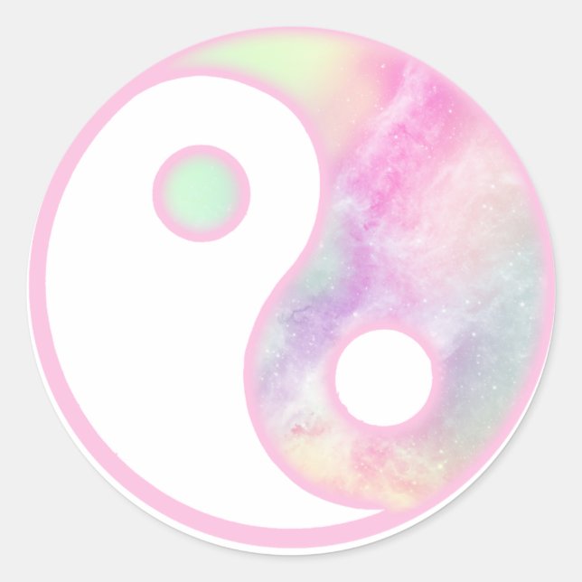 Sticker Rond Sweet Pastel Yin Yang (Devant)