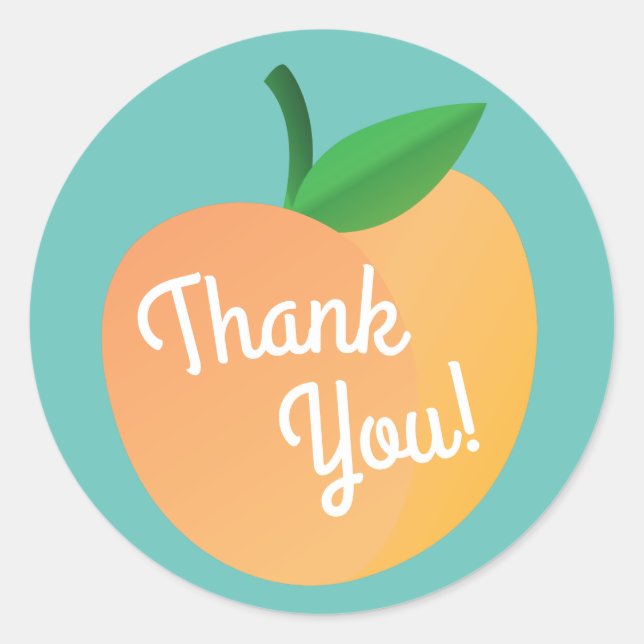 Sticker Rond Sweet Peach Cute Fruit 1er Anniversaire Thème (Devant)