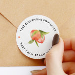 Sticker Rond Sweet Peach Theme Adresse de retour<br><div class="desc">Sweet Peach Thème Retourner Adresse Sticker Classic Rond</div>