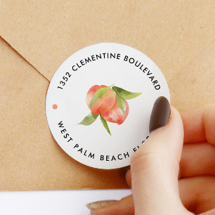 Sticker Rond Sweet Peach Theme Adresse de retour