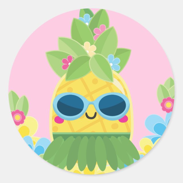 Sticker Rond Sweet Pineapple Girls Ms Onederful Premier anniver (Devant)