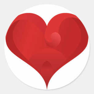 Sticker Rond Sweet Red Valentine Love Heart