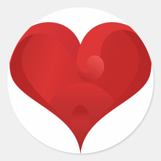 Sticker Rond Sweet Red Valentine Love Heart (Devant)