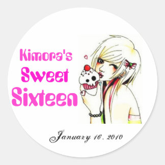 Sticker Rond Sweet sixteen