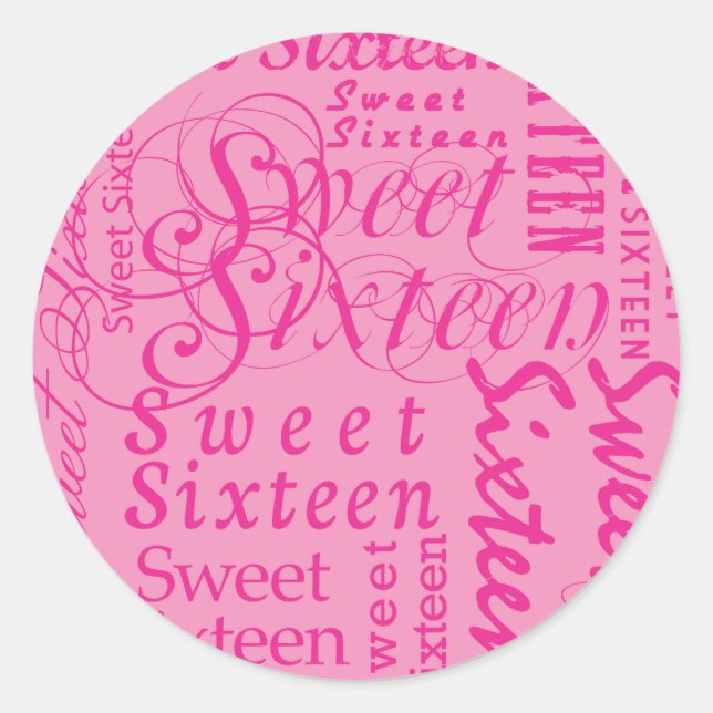 Sticker Rond Sweet sixteen (Devant)