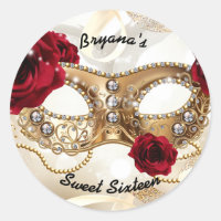 Sweet sixteen 16 Crème Gold Masquerade Ball Party