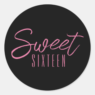 Sticker Rond Sweet sixteen 16ème anniversaire
