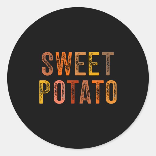 Sticker Rond Sweet Tato Grouchy Tato Vintage  (Devant)
