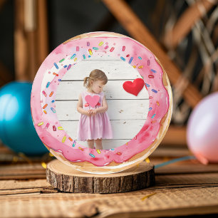Sticker Rond Sweet Time Pastel Pink Donut Anniversaire