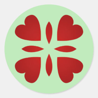Sticker Rond Sweet vintage look coeur rouge