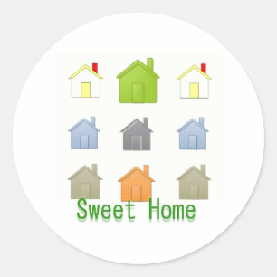 Sticker Rond SweetHome Maison Fête de Réchauffement