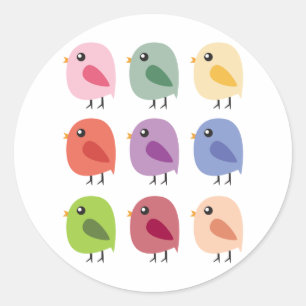 Sticker Rond SweetTweet Birds