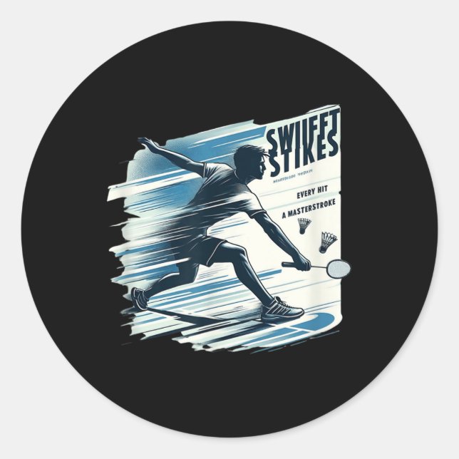 Sticker Rond Swift Strikes - Badminton Extreme Sports Gear Odds (Devant)