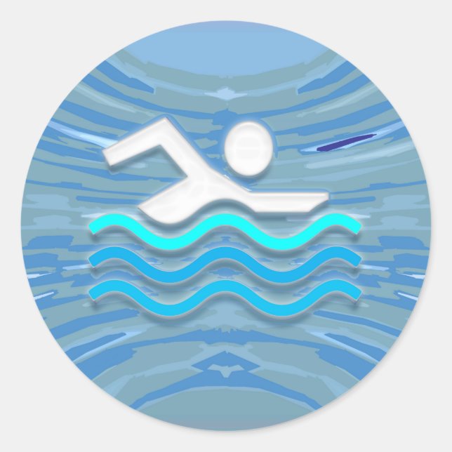 Sticker Rond SWIM Swimmer Succès Plongée succès NVN238 (Devant)