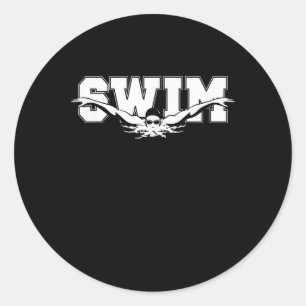 Sticker Rond Swim Swimmers Compétition Nage Don d'Athlétisme