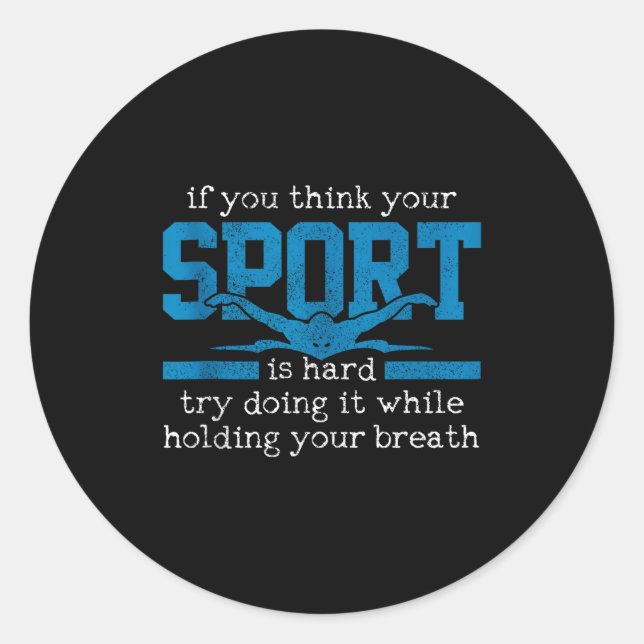 Sticker Rond Swimmer Gift Funny Swimming Srts Quote Tank Top  (Devant)