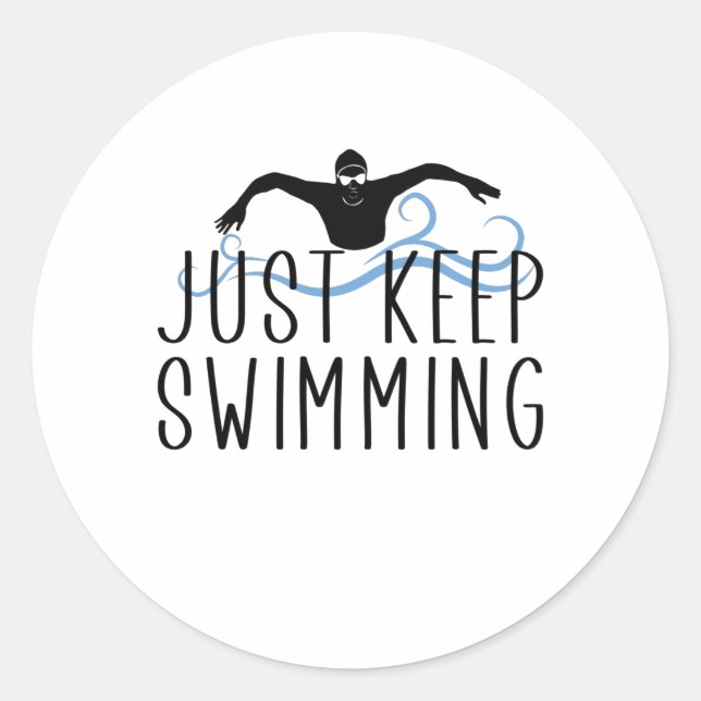 Sticker Rond swimming girl (Devant)