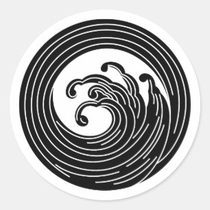 Sticker Rond Swirl cercle vague classique collant rond