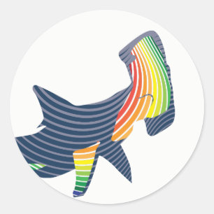Sticker Rond Swirl couleur requin