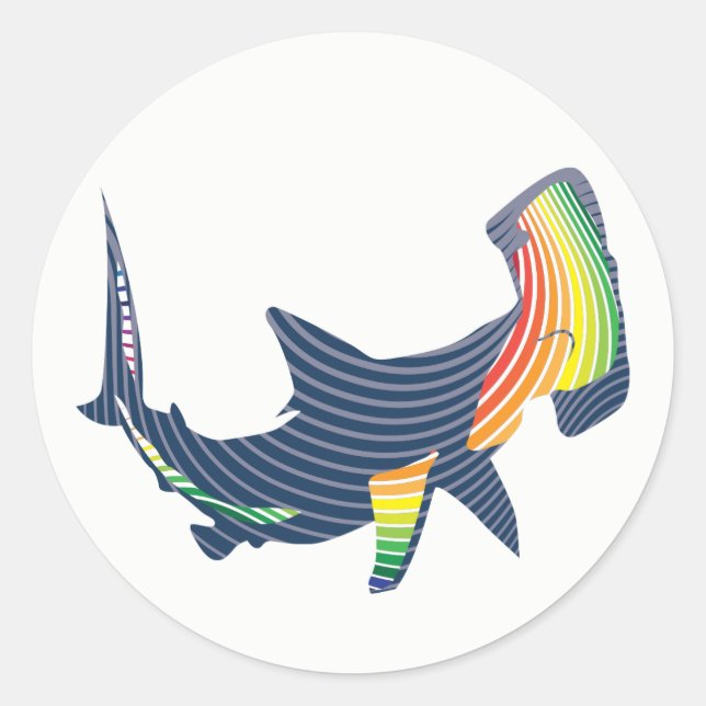 Sticker Rond Swirl couleur requin (Devant)