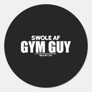 Sticker Rond Swole Af Gym Guy Bodybuilding Fitness Gym Saym