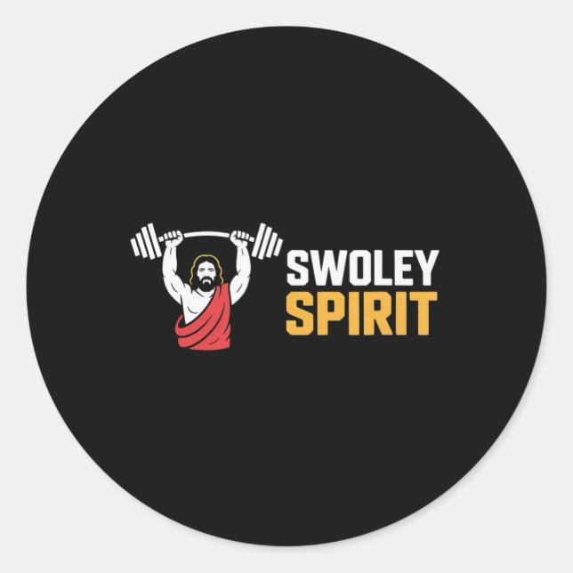 Sticker Rond Swoley Spirit Bodybuilding Exercice Faith — (Devant)