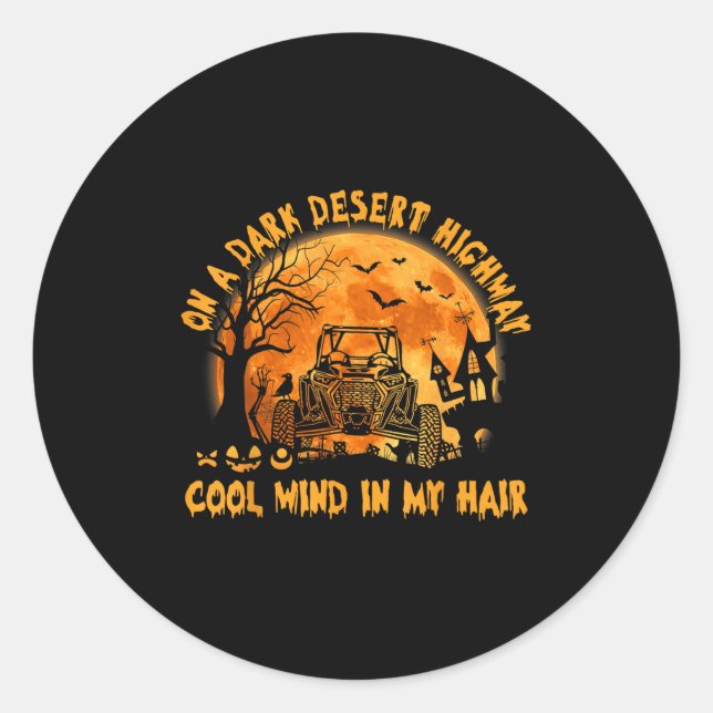 Sticker Rond Sxs Utv Dark Desert Highway Cool Mind Halloween Ri (Devant)