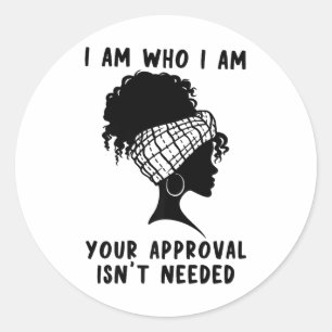 Sticker Rond Sy Black Queen Histoire noire Prem afro-américaine