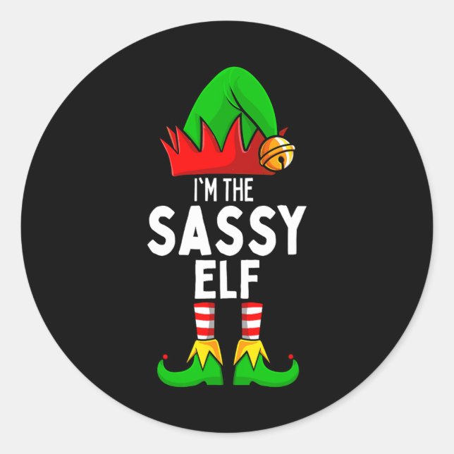 Sticker Rond Sy Elf Matching Famille Noël (Devant)