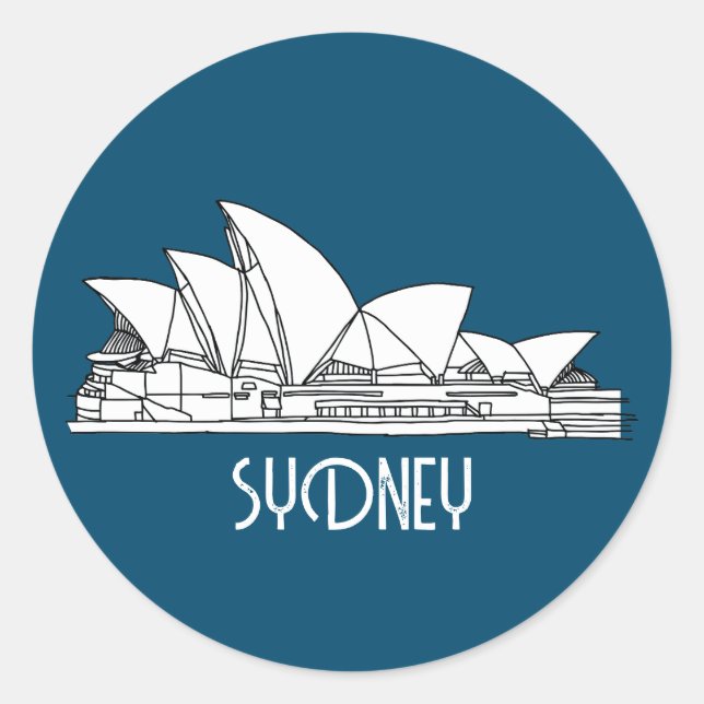 Sticker Rond Sydney Opera House Australie en souvenir (Devant)